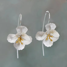 Load image into Gallery viewer, Cherry Blossom Silver &amp; Gold Flower Earrings
